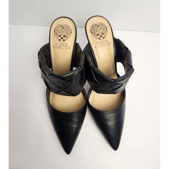 Vince Camuto Black Heeled Mules - Picture 6 of 7